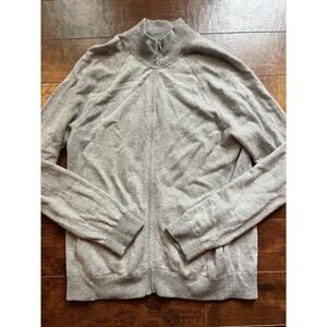 VInce Mens Gray Cashmere Wool Blend Full Zip Sweater Size XL